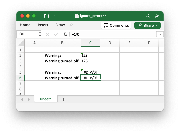 Image of Excel chart generated by sample code