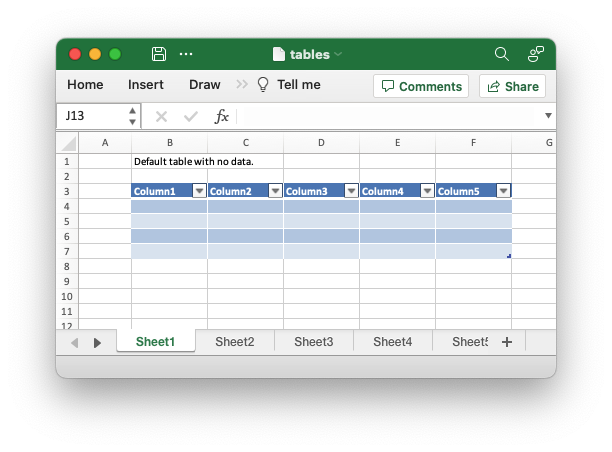 Image of table example